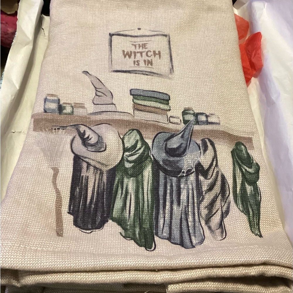 Cynthia Rowley Halloween Witchy Witch Dish Kitchen Towel(2)With Snags Design Fun